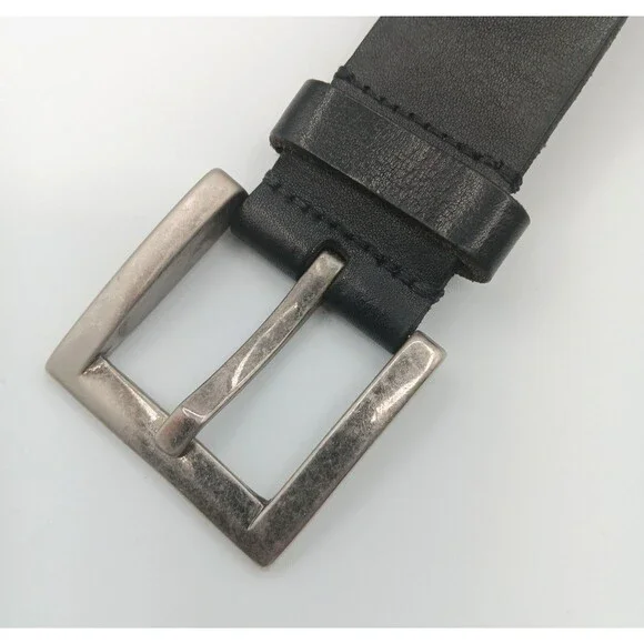 Genuine Leather Belt Women 32 (M) Black Western Cowgirl Boho Eyelets Statement - Picture 7 of 9